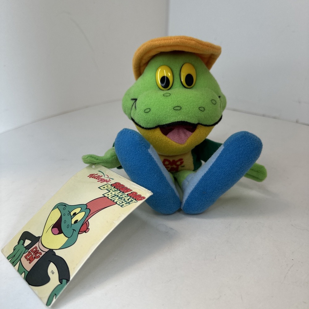 Kellogg's Bean Bag Breakfast Bunch Dig 'Em Plush Stuffed Animal 9" Vintage 1997